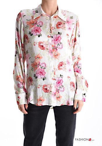 Camicia maniche lunghe con colletto Fantasia floreale con bottoni - ph 1