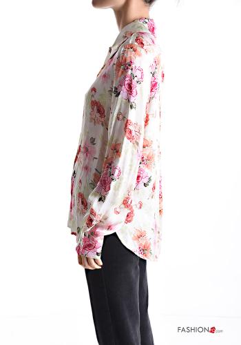 Camicia maniche lunghe con colletto Fantasia floreale con bottoni - ph 3