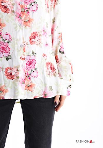 Camicia maniche lunghe con colletto Fantasia floreale con bottoni - ph 4