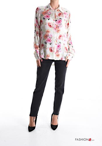 Camicia maniche lunghe con colletto Fantasia floreale con bottoni - ph 5