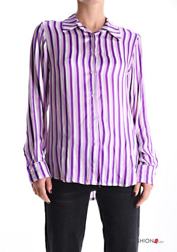 Camicia maniche lunghe con colletto Fantasia righe con bottoni - ph 1