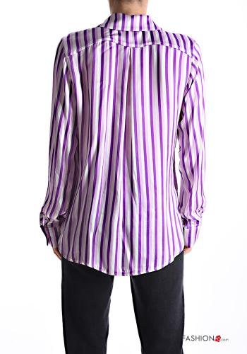 Camicia maniche lunghe con colletto Fantasia righe con bottoni - ph 2