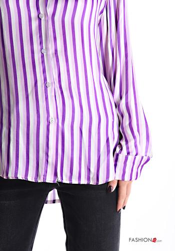 Camicia maniche lunghe con colletto Fantasia righe con bottoni - ph 4