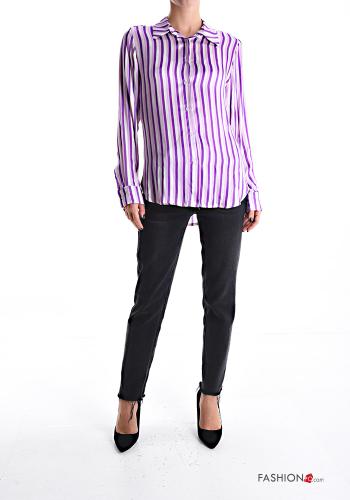 Camicia maniche lunghe con colletto Fantasia righe con bottoni - ph 5