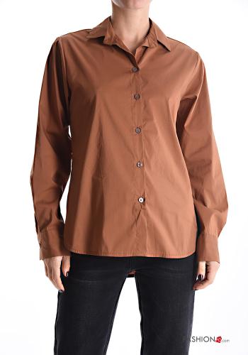 Camisa de Algodón manga larga con cuello con botones