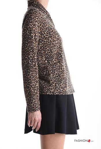 Maglietta a manica lunga Fantasia animalier scollo a V - ph 3