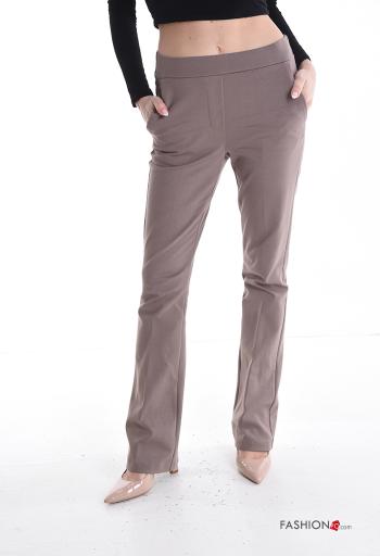 flared Trousers with pockets with elastic