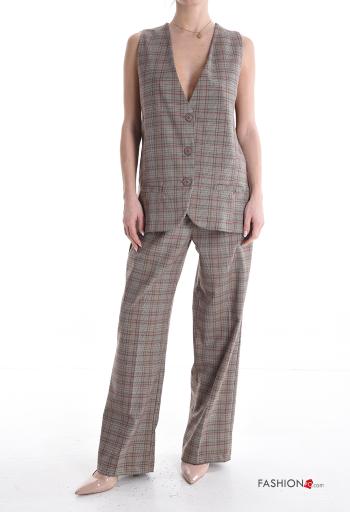 Smanicato Fantasia tartan con bottoni scollo profondo - ph 5