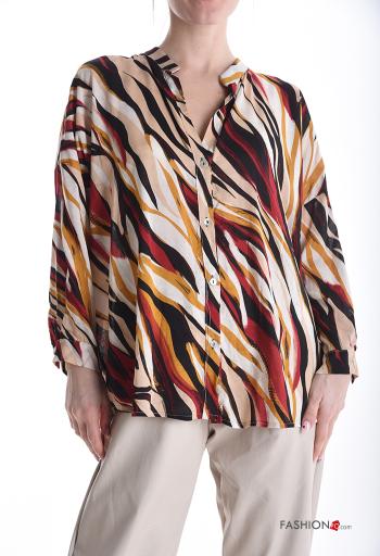 Abstract print long sleeve Shirt with buttons
