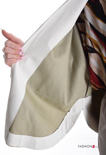 Veste manches longues faux cuir au bord brut avec poches sans doublure - ph 6