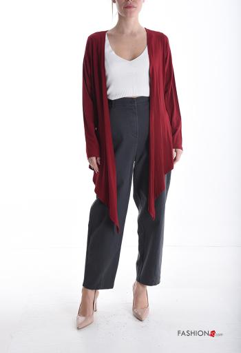 Cardigan maniche lunghe asimmetrico