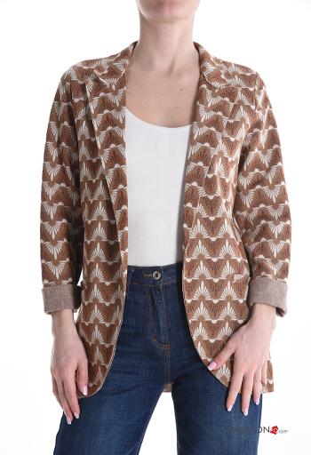 Blusão lurex manga comprida com bordos em bruto Padrão optical - ph 1