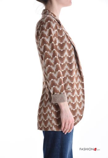Blusão lurex manga comprida com bordos em bruto Padrão optical - ph 3