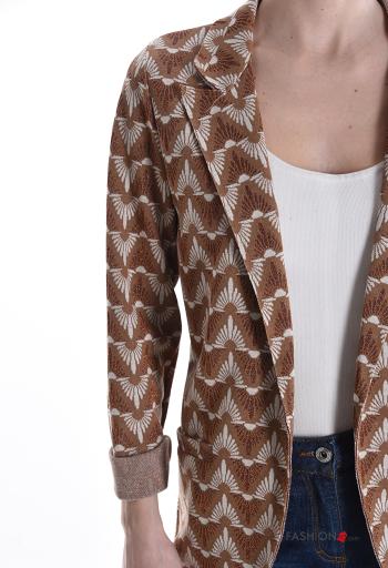 Blusão lurex manga comprida com bordos em bruto Padrão optical - ph 4