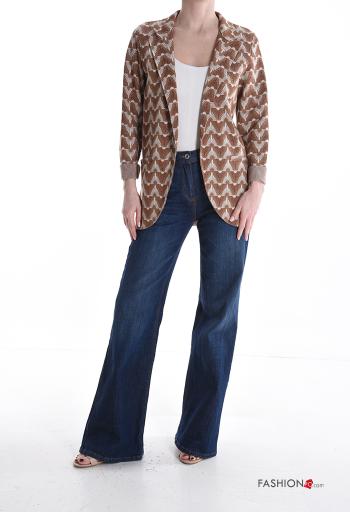 Blusão lurex manga comprida com bordos em bruto Padrão optical - ph 5