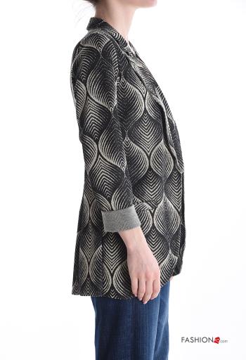 Blusão manga comprida com bordos em bruto Padrão optical - ph 3