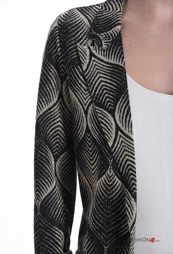 Blusão manga comprida com bordos em bruto Padrão optical - ph 4