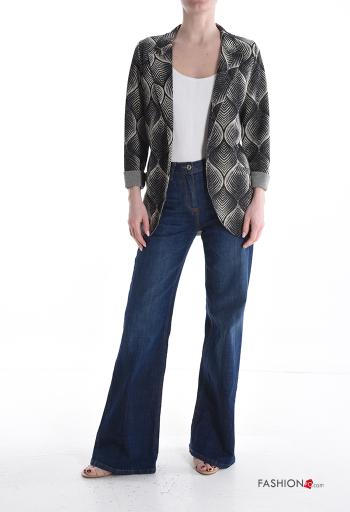 Blusão manga comprida com bordos em bruto Padrão optical - ph 5