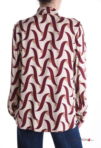 Chemise manches longues Imprimé optical à boutons avec noeud - ph 2