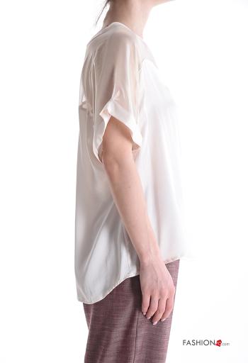 Blouse manches courtes tulle col rond - ph 3