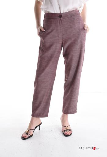 Pantalon avec poches à boutons avec élastique avec fermeture éclair - ph 1