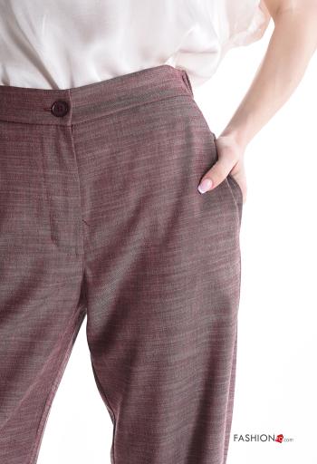 Pantalon avec poches à boutons avec élastique avec fermeture éclair - ph 4