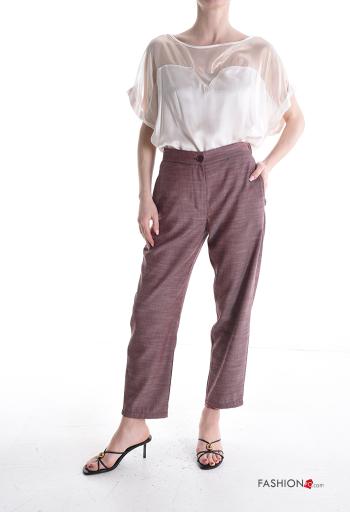 Pantalon avec poches à boutons avec élastique avec fermeture éclair - ph 5