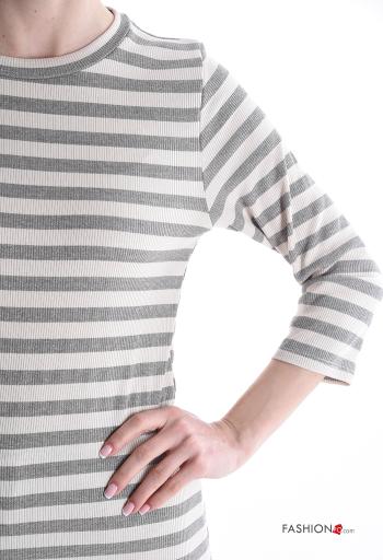 Striped Ribbed crew neck Long sleeved top - ph 4