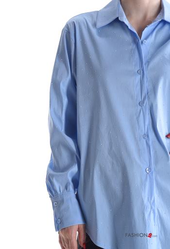 Chemise en Coton manches longues à collet à boutons - ph 4