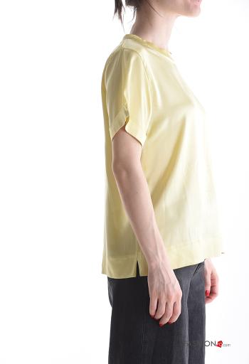 short sleeve crew neck satin T-shirt - ph 3