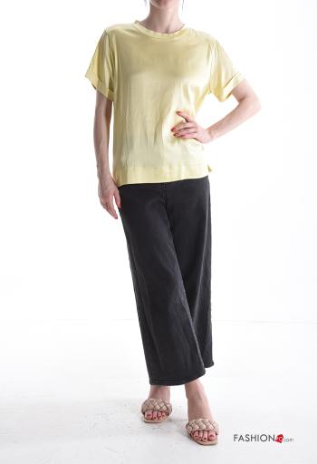 short sleeve crew neck satin T-shirt - ph 5