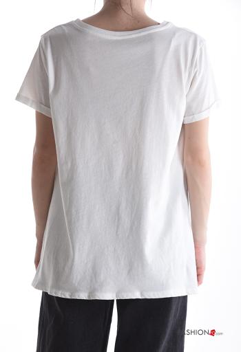 T-shirt in Cotone maniche corte girocollo Fantasia scritta - ph 2