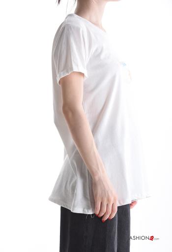T-shirt in Cotone maniche corte girocollo Fantasia scritta - ph 3