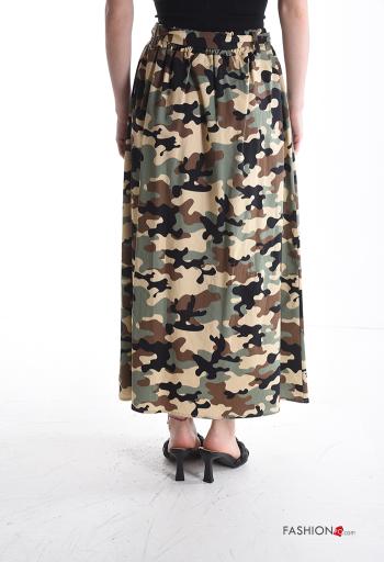 Jupe en Coton Imprimé camouflage avec ceinture en tissu - ph 2