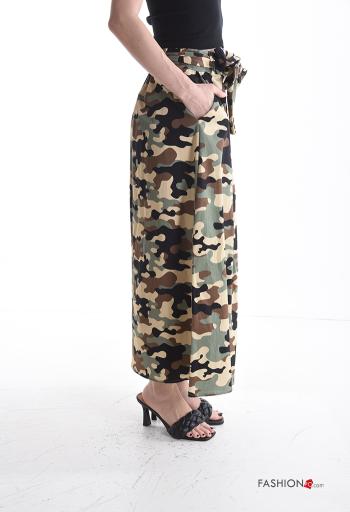 Jupe en Coton Imprimé camouflage avec ceinture en tissu - ph 3