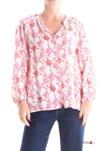 Camisa em Seda Floral