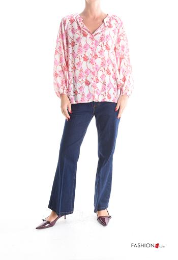 Camisa em Seda Floral - ph 5