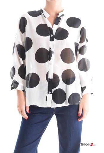 Camisa em Seda Padrão bolas