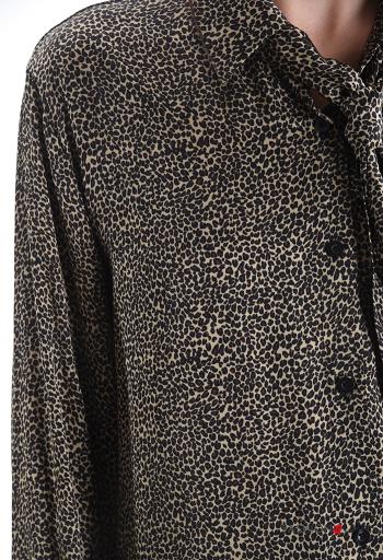 Abstract print long sleeve with collar Shirt with buttons with scarf - ph 4