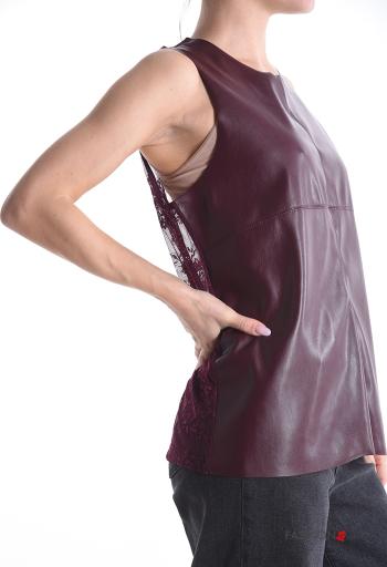 Débardeur faux cuir détail dentelle - ph 3