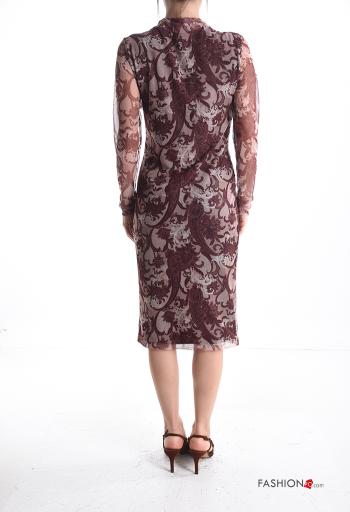 Vestido De tul tubo Estampado Floral con forro - ph 2