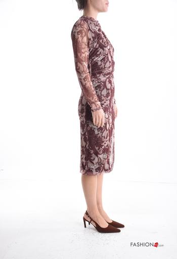 Vestido De tul tubo Estampado Floral con forro - ph 3