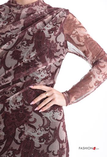 Vestido De tul tubo Estampado Floral con forro - ph 4