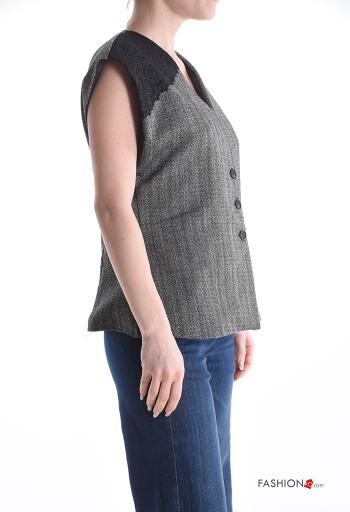 Chaleco encaje con botones con cuello en v - ph 3