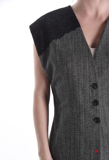Chaleco encaje con botones con cuello en v - ph 4