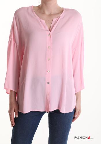 Camicia scollo a V maniche a tre quarti