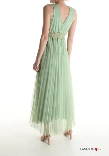 Abito lungo tulle senza maniche scollo a V - ph 2