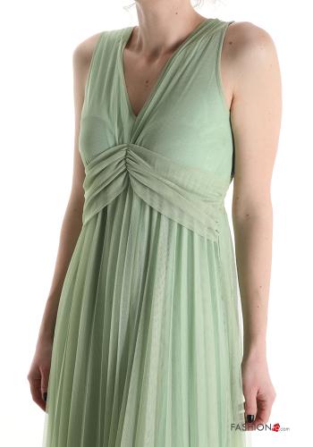 Abito lungo tulle senza maniche scollo a V - ph 4