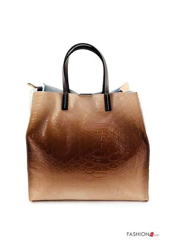 Kroko-Optik Handtasche aus Echtes Leder mit Schultergurt - ph 1