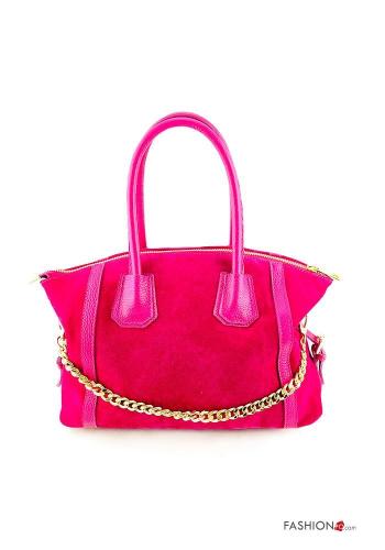 Genuine Leather Handbag with zip with shoulder strap - ph 1